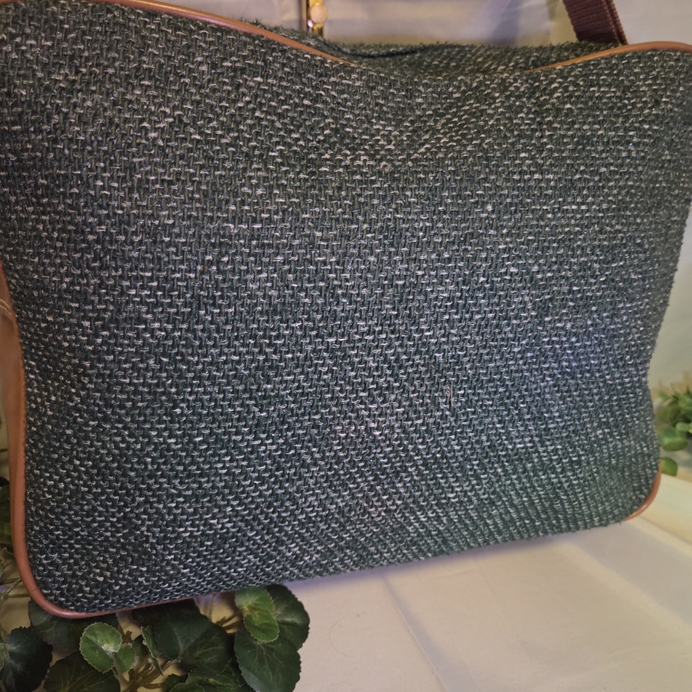 Oscar de la Renta Vintage Tweed Travel Shoulder Bag Carry On Luggage - Picture 10 of 16